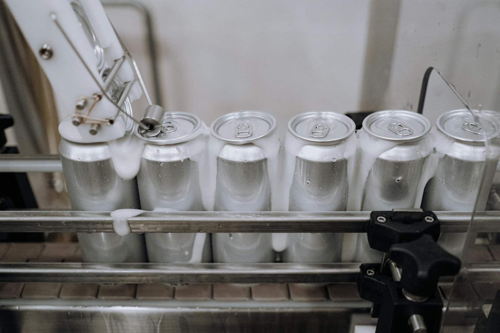 image Cans of Beer in the Production Line