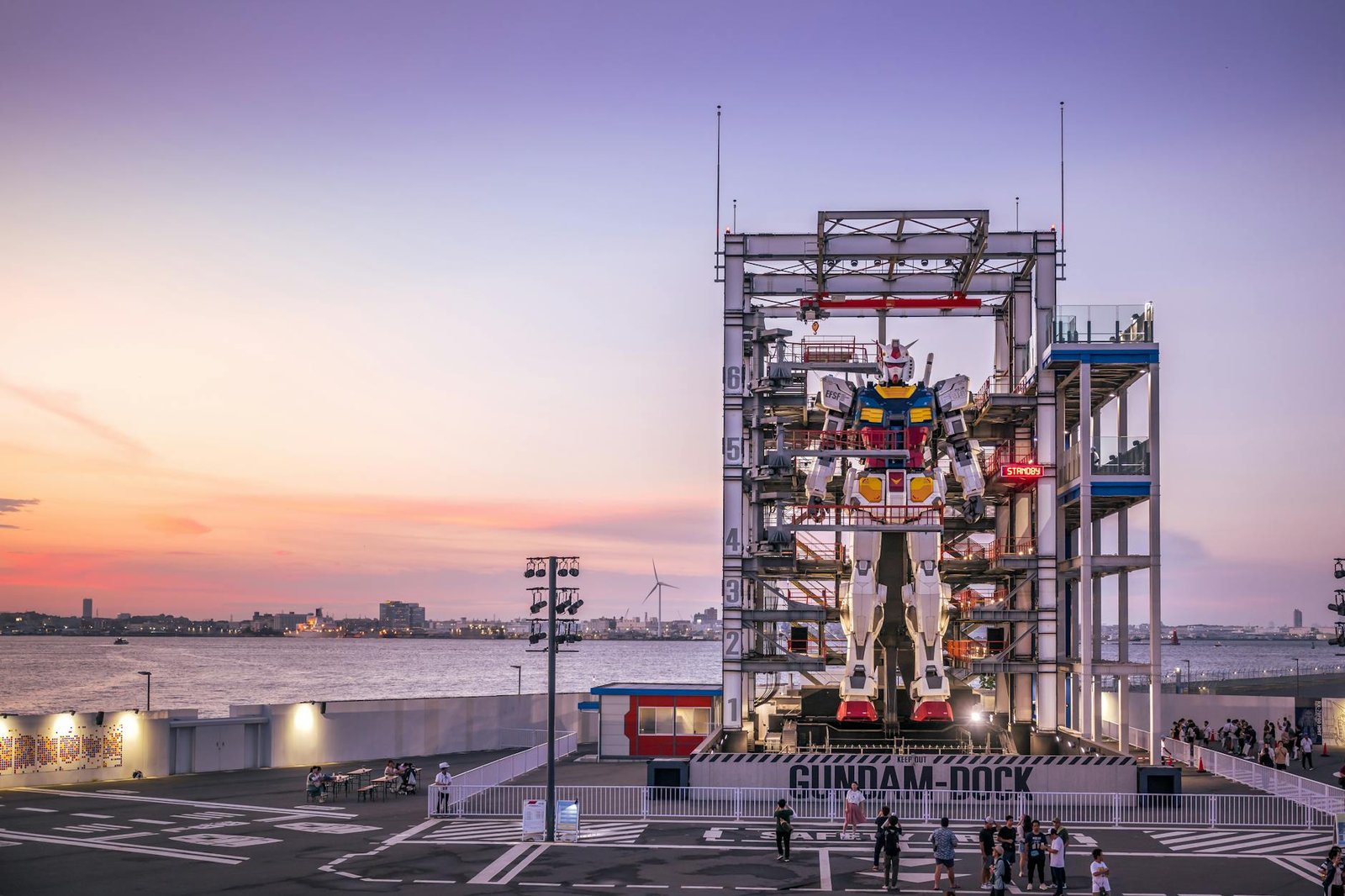 image Life-Sized Gundam Statue at Sunset in Yokohama